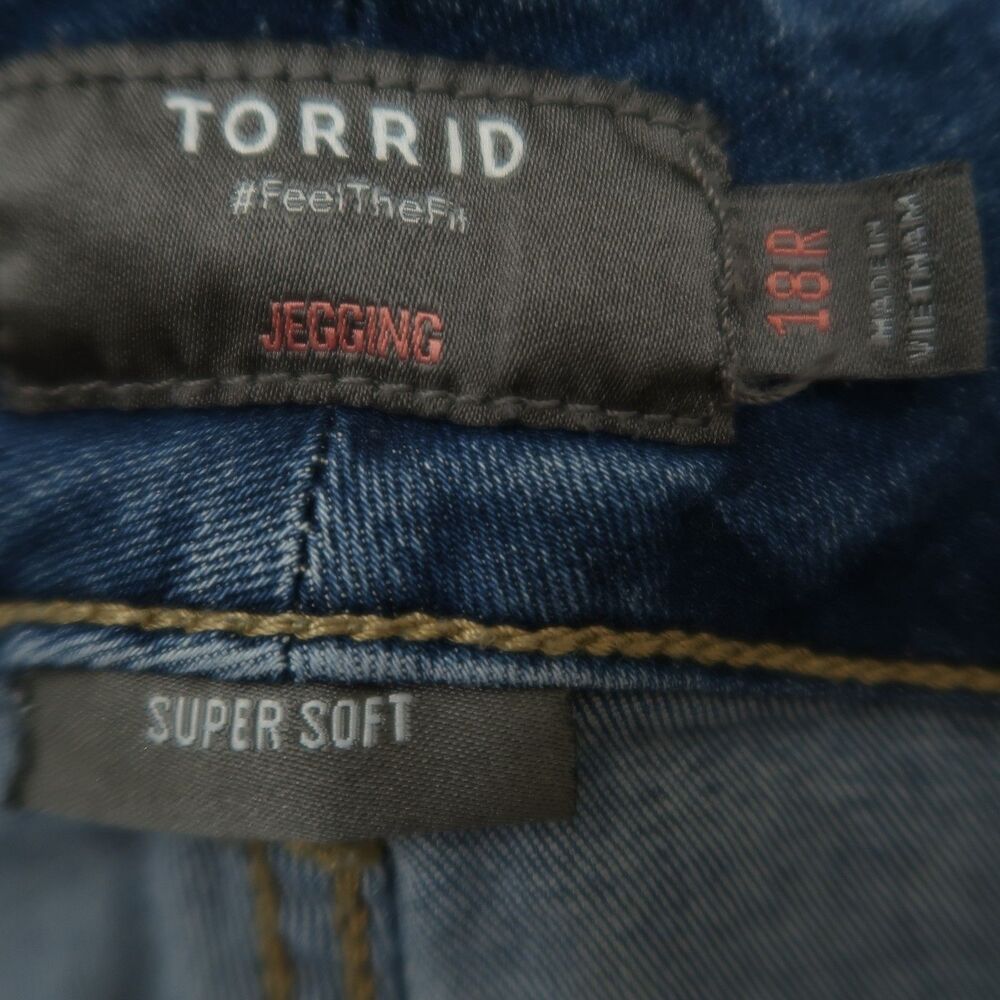 Torrid Jeans Women's Size 18R Blue High-Rise Jegging Denim 28" Inseam Destroyed - Picture 9 of 16